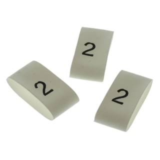 TE Connectivity Heatshrink Pre-Printed White Cable Marker, Legend 2, Fits 4 mm to 12 mm Cable, TRSA-1019/G/1/2