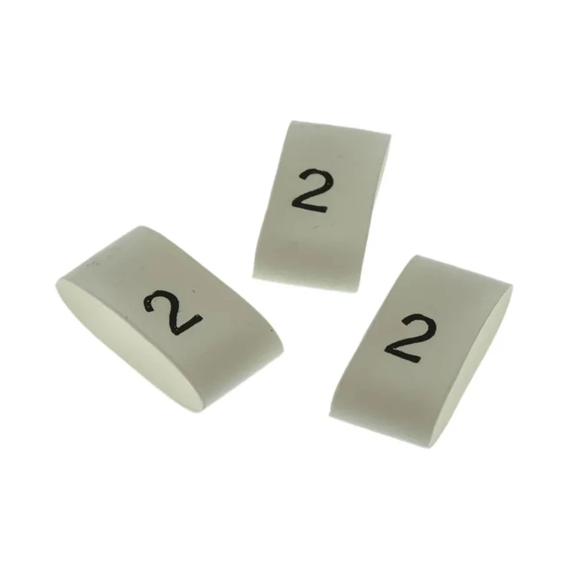 TE Connectivity Heatshrink Pre-Printed White Cable Marker, Legend 2, Fits 4 mm to 12 mm Cable, TRSA-1019/G/1/2