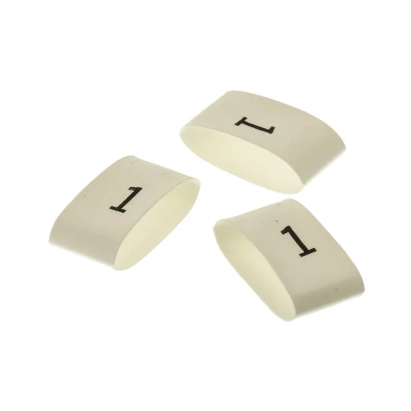 TE Connectivity Pre-Printed White Polyolefin Heatshrink Cable Marker for 4mm to 12mm Cable TRSA-1019/G/1/1
