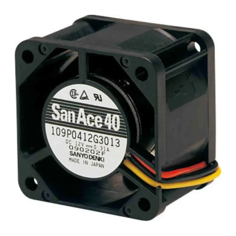 Sanyo Denki 109P Series Axial Fan 12V DC 20.8 CFM 6.6 W 550 mA 40mm Square Frame 109P0412P3H013