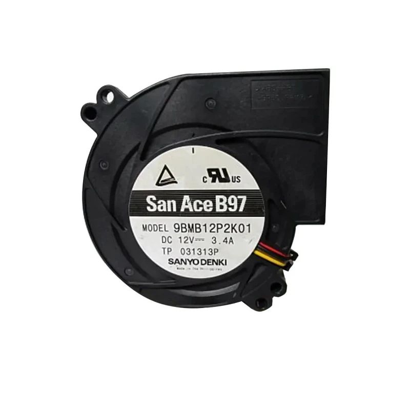 Sanyo Denki San Ace B97 Series Centrifugal Blower Fan 12V DC 56.8 CFM 97 mm x 97 mm x 33 mm 9BMB12P2K01