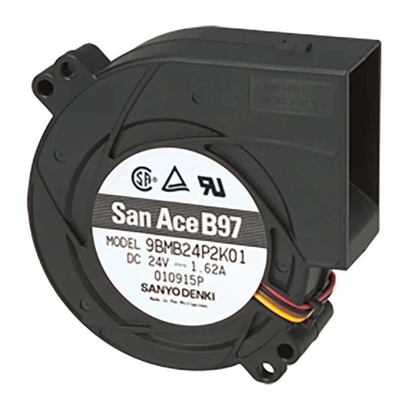 Sanyo Denki San Ace B97 Series Centrifugal Blower Fan, 24V DC, 47.3 CFM Air Flow, 5750 RPM, 97mm x 97mm x 33mm 9BMB24P2G01