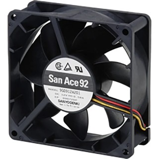 Sanyo Denki 9G Series Axial Fan, 12V DC, 120.1 m³/h Air Flow, 4.56 W Power, 380 mA Current, 92 mm Frame 9G0912S201