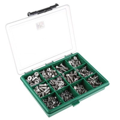 RS PRO Stainless Steel 410 Piece Flat Head Hex Socket Drive Screw and Bolt Kit 393-179
