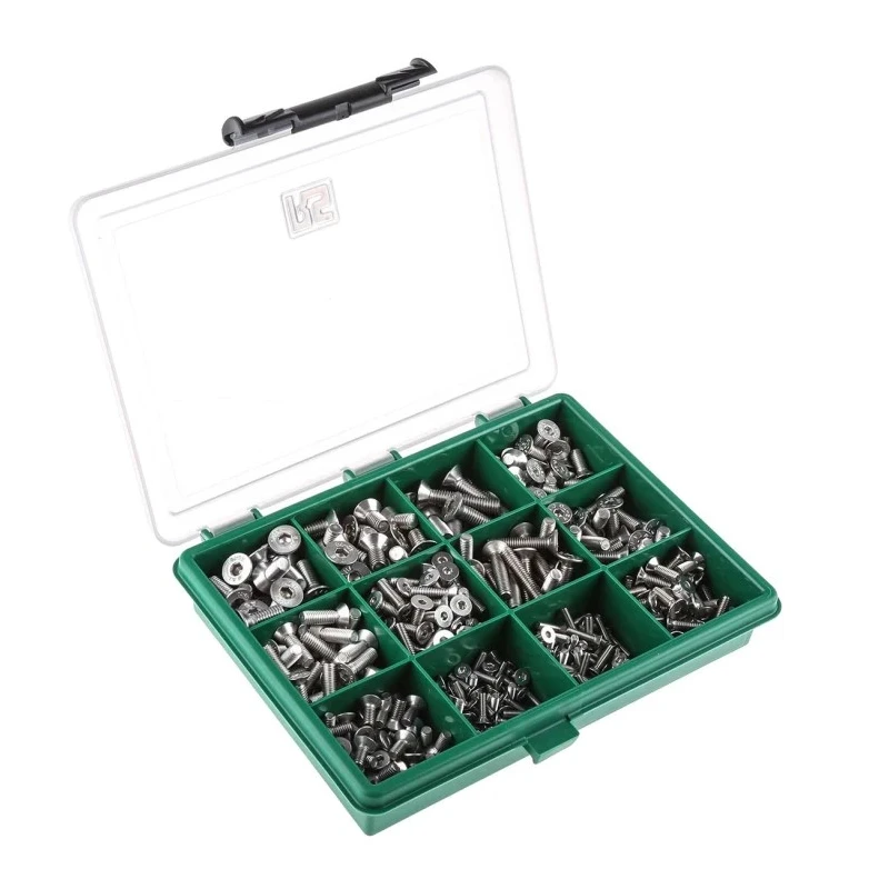RS PRO Stainless Steel 410 Piece Flat Head Hex Socket Drive Screw and Bolt Kit 393-179