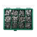 RS PRO Stainless Steel 410 Piece Flat Head Hex Socket Drive Screw and Bolt Kit 393-179