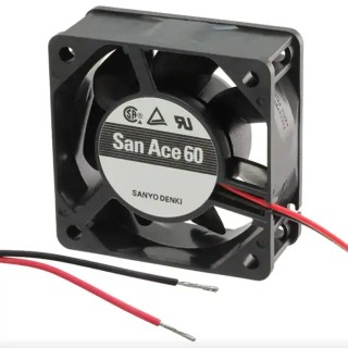 Sanyo Denki 9S Series Axial Fan, 12V DC, 1.32 W Power, 34.8 m³/h Air Flow, 60 mm Frame Size 9S0612H402