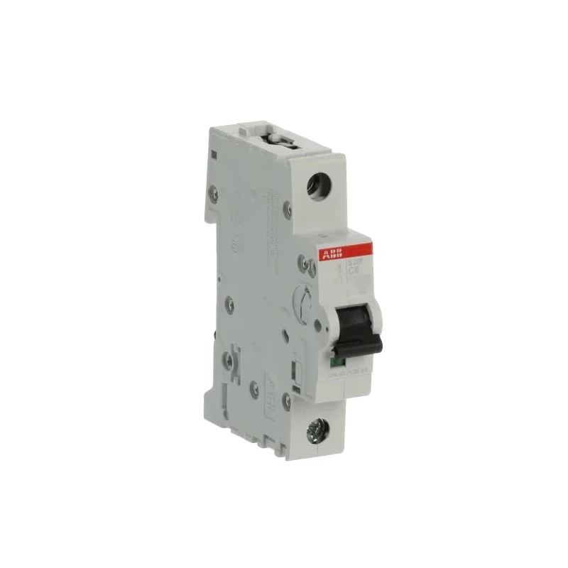 ABB System Pro M Compact Miniature Circuit Breaker, 1-Pole, 6A, Type C, 400V AC, 72V DC, 20kA 2CDS251001R0064 S201-C6