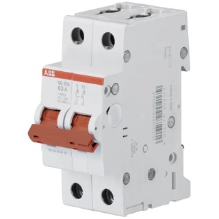 ABB Miniature Circuit Breaker 2-Pole 40A 462V AC 131V DC Screw Terminals DIN Rail Mount SD200 SD200
