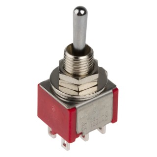 RS PRO DPDT Toggle Switch Panel Mount On-Off-On Solder Terminal 26 V dc 112 V ac 394-421