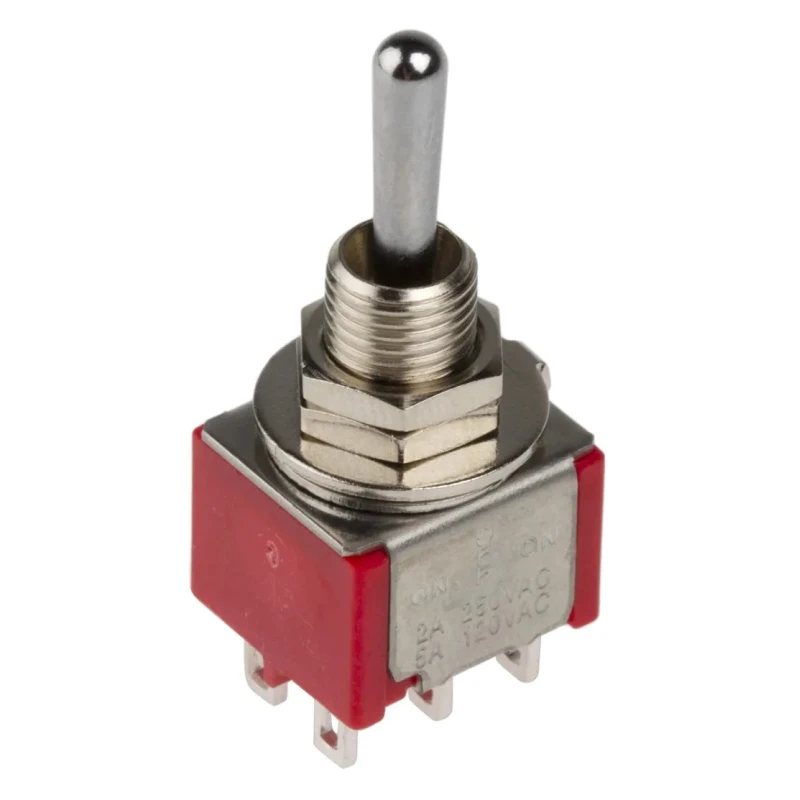 RS PRO DPDT Toggle Switch Panel Mount On-Off-On Solder Terminal 26 V dc 112 V ac 394-421
