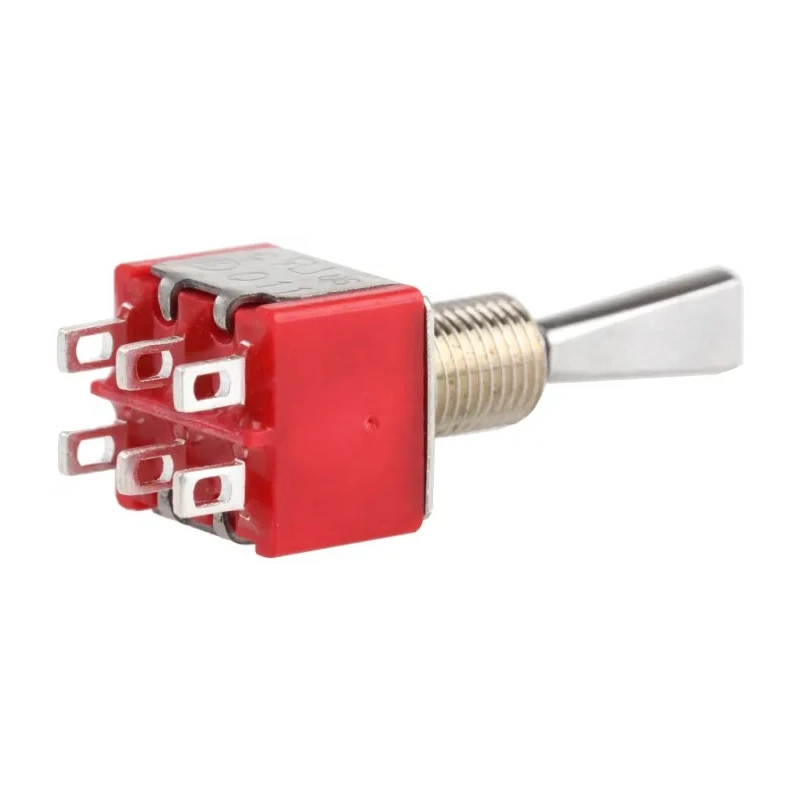 RS PRO Panel Mount Toggle Switch On-Off-On DPDT 5A 26V DC 112V AC Brass Actuator 394-425