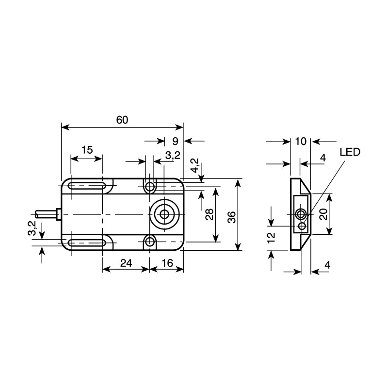 ifm electronic Block Inductive Proximity Sensor PNP Flush Mount Polybutylene Terephthalate 36 V dc 250 mA IW5051