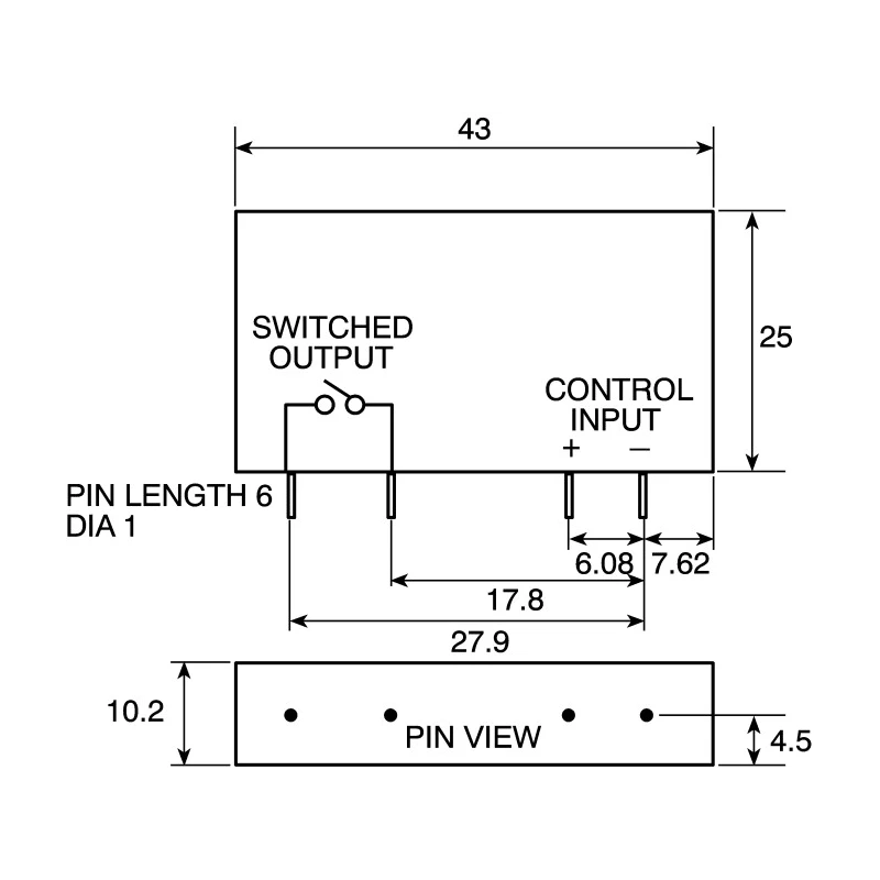 Crydom MCX Series Solid State Relay 5 A Load Panel Mount 280 V Load 36V Control MCXE240A5