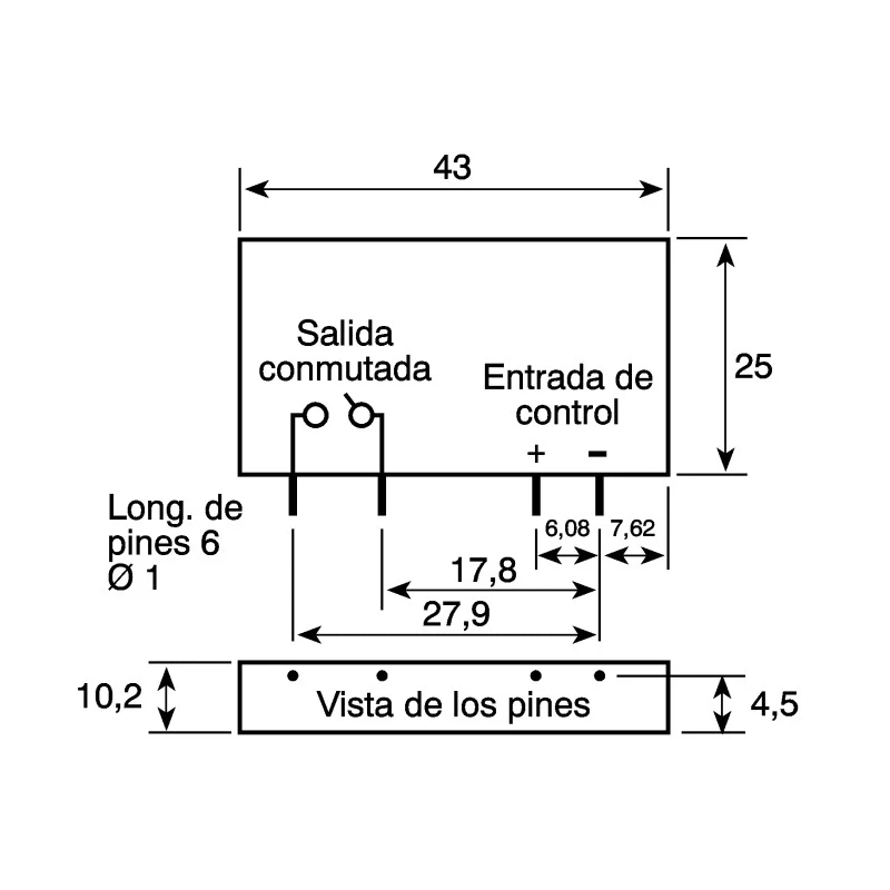 Crydom MCX Series Solid State Relay 5 A Load Panel Mount 280 V Load 36V Control MCXE240A5