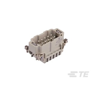 TE Connectivity Heavy Duty Power Connector Insert 16A 500V Panel Mount Male 10 Contacts HDC HE Series T2040103101-000