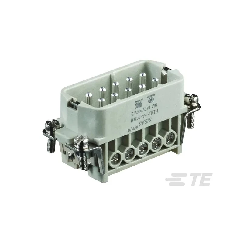 TE Connectivity Heavy Duty Power Connector Insert 10 Contacts 10A 250V HDC HA Series Male T2010102101-000