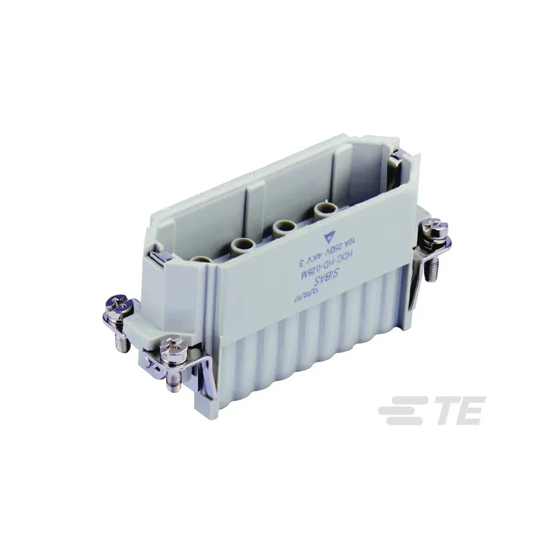 TE Connectivity Heavy Duty Power Connector Insert 10A 250V Panel Mount Male 25 Contacts HDC HD Series T2020252101-000