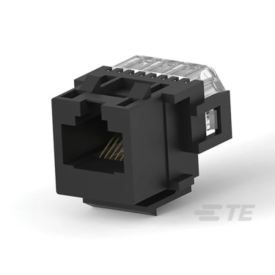 TE Connectivity RJ45 Connector Female Surface Mount Cat3 Unshielded Right Angle 2 Port 8 Way 216005-4