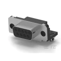 TE Connectivity 9 Way Right Angle 2.74 mm Pitch Through Hole D-Sub Connector Female 747844-3