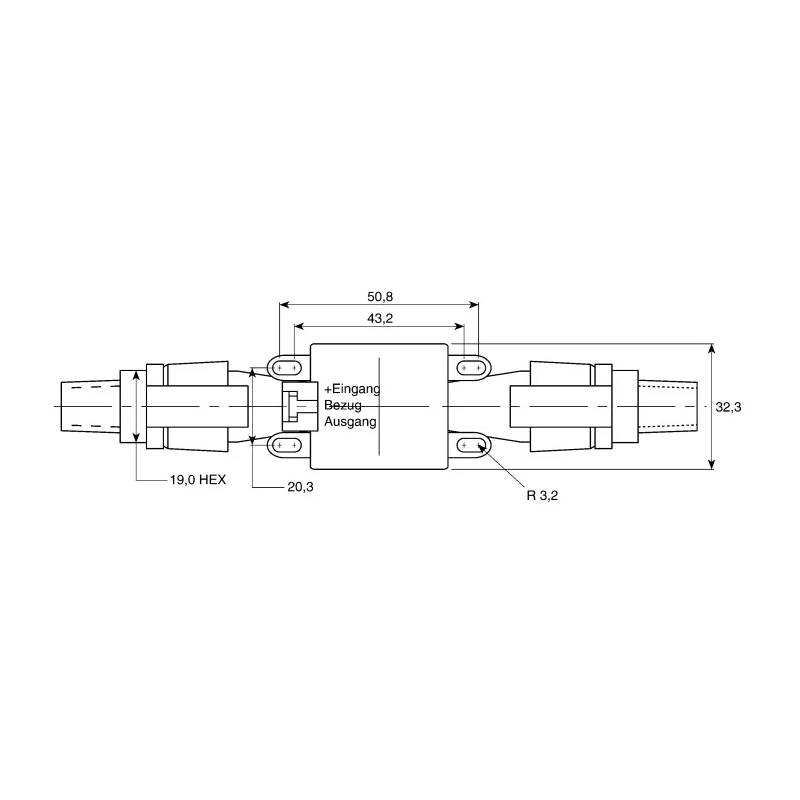 Honeywell Technologies Amplified Airflow Sensor for Dry Gas 0L/min to 20L/min, Plastic Housing, 15V Supply AWM5000