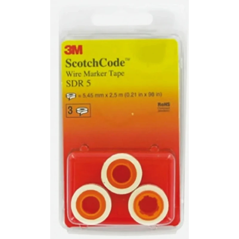 3M SDR-7 Adhesive Cable Marker Pre-printed Legend 7, 5.46mm Length, 2.43mm Width SDR 7-89207