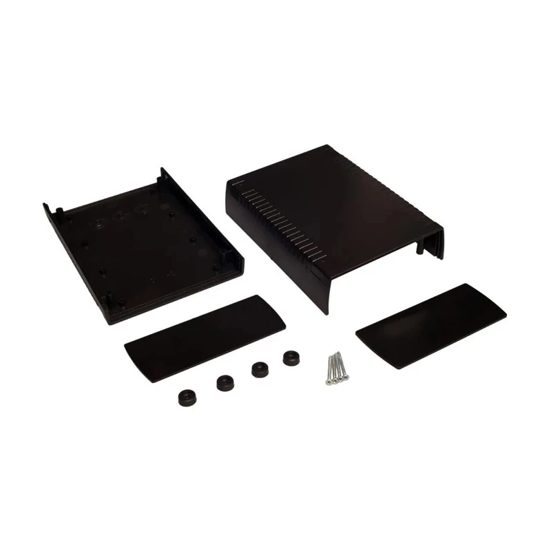 RS PRO Black ABS Enclosure with Black Lid IP53 Rated IK06 Impact Resistance 65.3 mm x 185.8 mm x 135.9 mm 192-0756