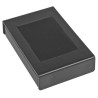 RS PRO Black Black Lid ABS Enclosure, IP40 Dust Protection, IK07 Shock Resistant, 24.7 mm x 108.3 mm x 69.1 mm 192-0764