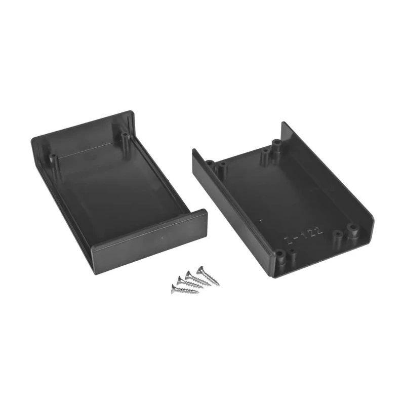 RS PRO Black Black Lid ABS Enclosure, IP40 Dust Protection, IK07 Shock Resistant, 24.7 mm x 108.3 mm x 69.1 mm 192-0764