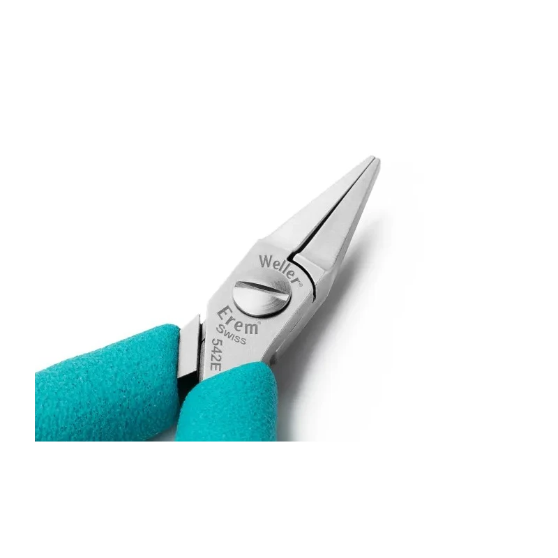 Weller Erem 1-Piece Long Nose Plier Flat Nose, 120mm Overall Length, 23mm Jaw, ESD Safe 542E