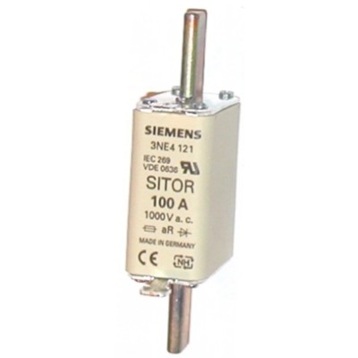 Siemens 100A Centred Tag Fuse NH0 1000V AC High Rupture Capacity Blade Tag 3NE4121