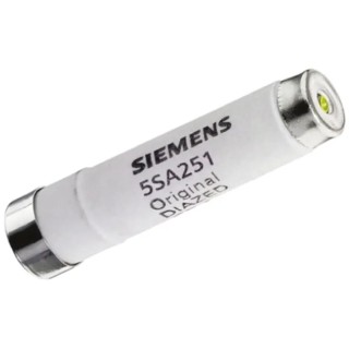 Siemens 10A 500V AC D02 Diazed Fuse Ceramic Body Red Cap 5SA251