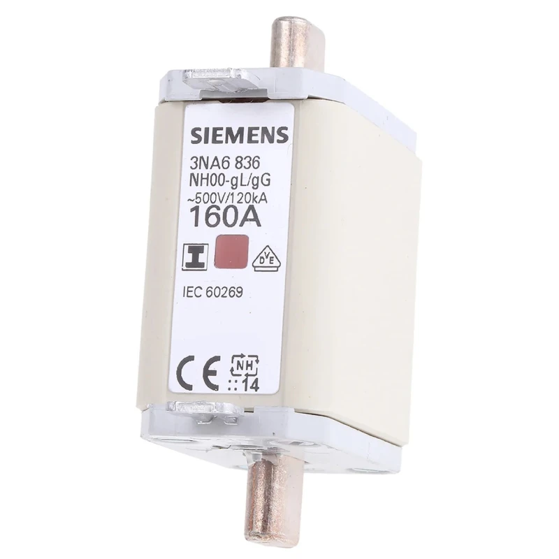 Siemens 160A NH Fuse NH00 500V AC High Rupture Capacity Tag Fuse 