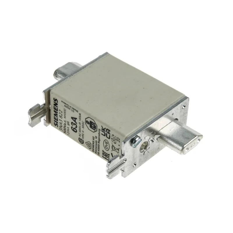 Siemens NH Fuse 63A NH000 500V AC High Rupture Capacity gG Blade Tag Fuse 