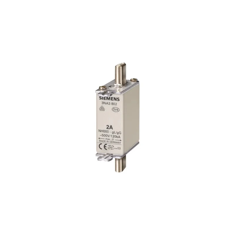 Siemens NH Fuse 63A NH000 500V AC High Rupture Capacity gG Blade Tag Fuse 