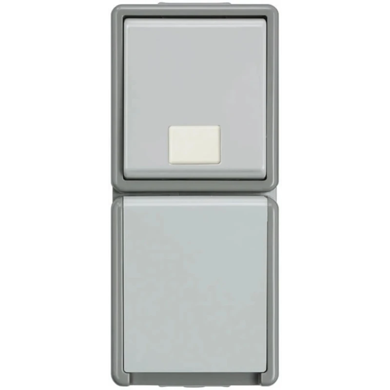 Siemens 16A Grey 1 Gang Plug Socket DELTA Outdoor Type F - German Schuko 5TD4811