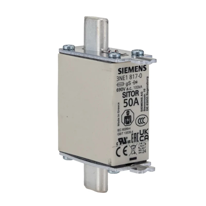 Siemens 50A Centred Tag Fuse NH000 690V ac 