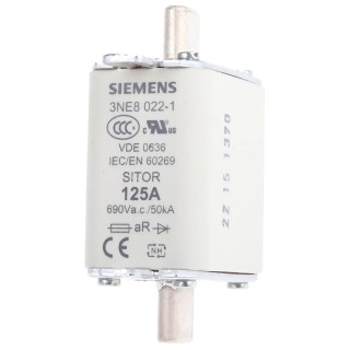 Siemens 125A Centred Tag Fuse NH00 690V AC HLS Blade Tag Type 