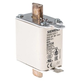 Siemens 80A Centred Tag Fuse NH00 690V AC High Rupture Capacity 