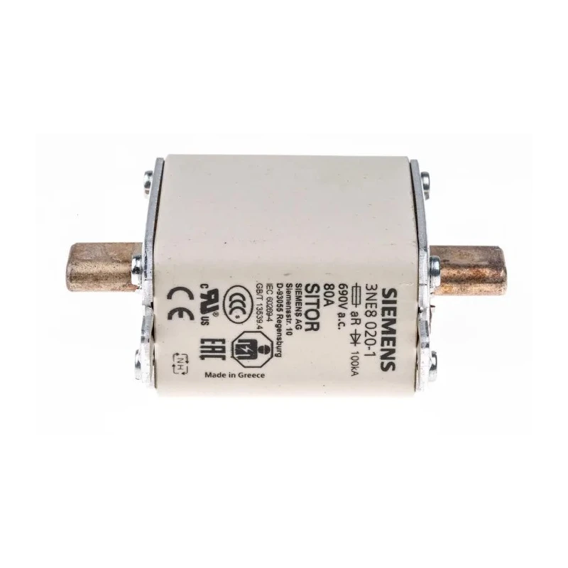 Siemens 80A Centred Tag Fuse NH00 690V AC High Rupture Capacity 
