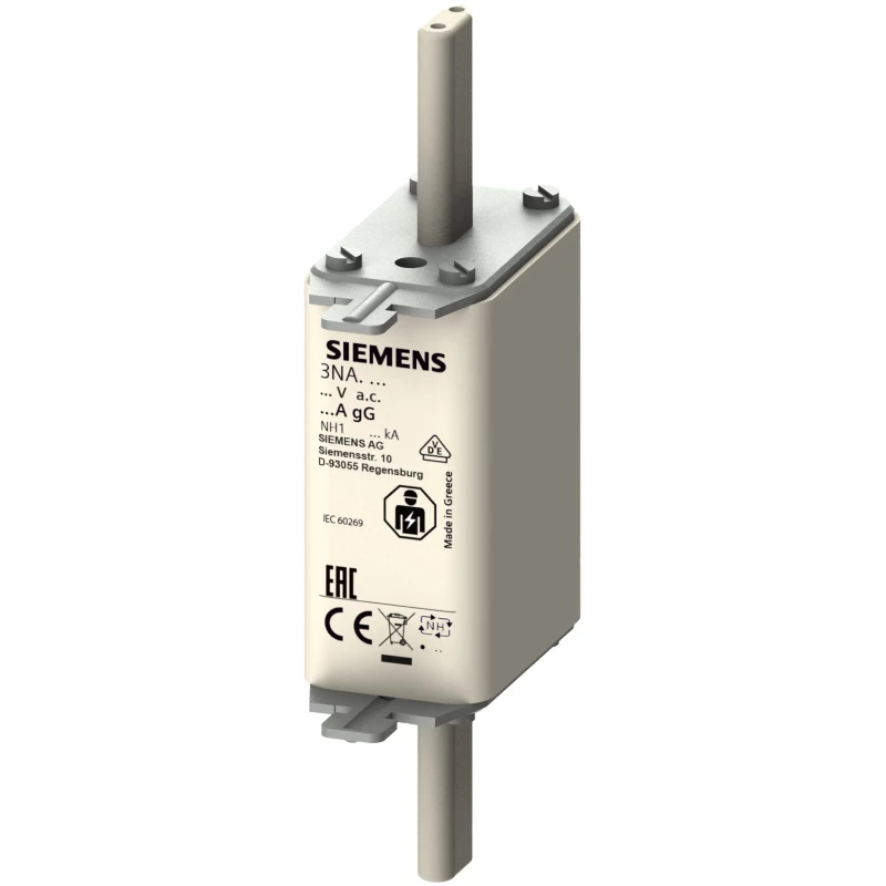 Siemens NH Fuse Type gG 80A Current Rating NH1 Size 500V AC 3NA3124