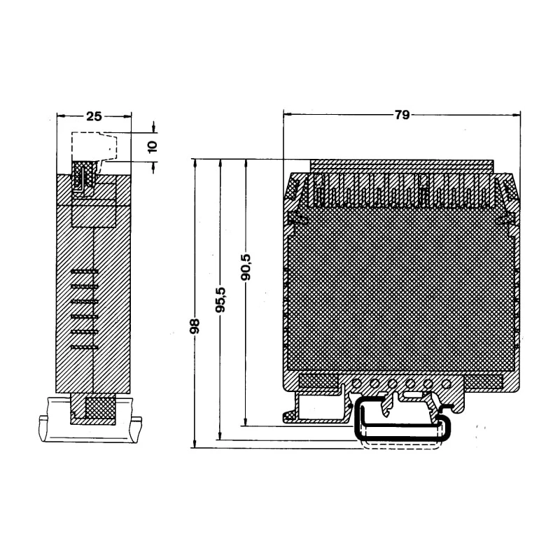 Phoenix Contact Electronic Housing DIN Rail Enclosure Polyamide 91 mm Height 79 mm Length 25 mm Width 2781453