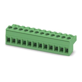 Phoenix Contact MSTBT 2 Series Pluggable Terminal Block, 12-Contact, 5.08 mm Pitch, 1 Row, 10A, 300V, Polyamide 1781085