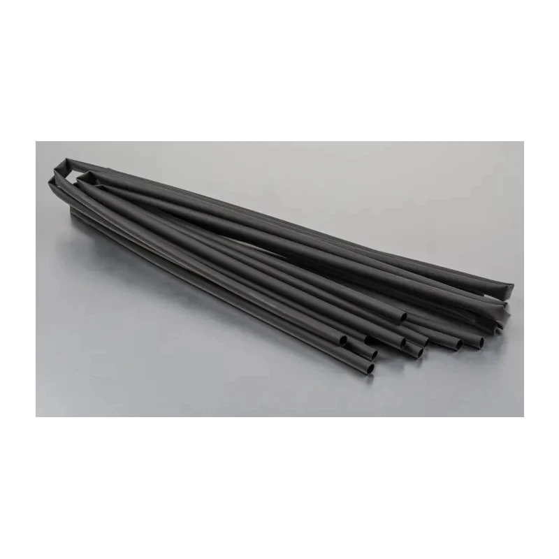 RS PRO Black Polyolefin Heat Shrink Tubing 6.4 mm Sleeve Diameter x 1.2 m Length Flame Retardant 2:1 Ratio 398-183