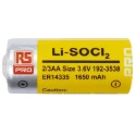 RS PRO Lithium Thionyl Chloride 3.6 V 2/3 AA Battery 1.65 Ah 14.5 mm 192-3538