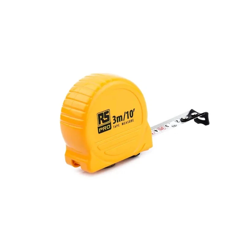 RS PRO 3 m Tape Measure Imperial Metric Yellow Plastic Case with 16mm Blade Width 192-3657