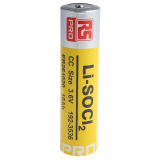 RS PRO Lithium Thionyl Chloride 2/3 CC Battery 3.6 V 16 Ah 26.2 mm 192-3536