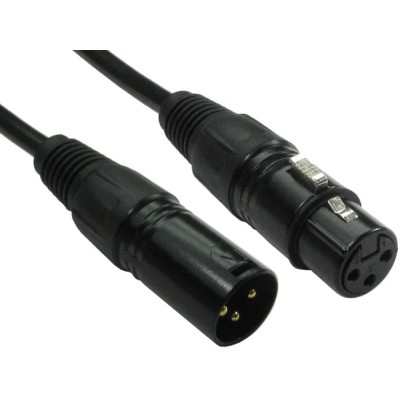 RS PRO Male XLR3 to Female XLR3 XLR Cable Black 15m XLR3