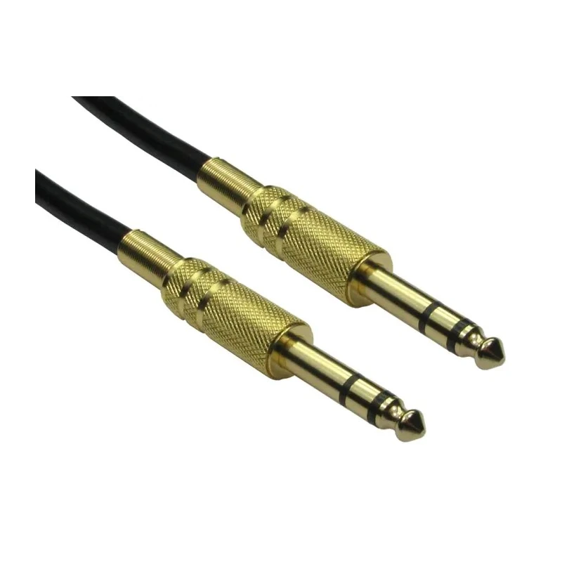 RS PRO Male 6.35 mm Stereo Jack to Male 6.35 mm Stereo Jack Auxiliary Cable Black 6 m 192-4455