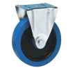 Guitel Hervieu Fixed Castor with Elastic Tyre, 125 mm Wheel Diameter, 300 kg Load Capacity, Bright Zinc Plated 5207222